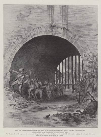 With the Allied Forces in China, the First Entry of the British-Indian Troops into the City of Peking by Johann Nepomuk Schonberg